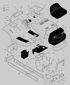 Part Location Diagram of 44X7981 Murray Decal, Left Hood